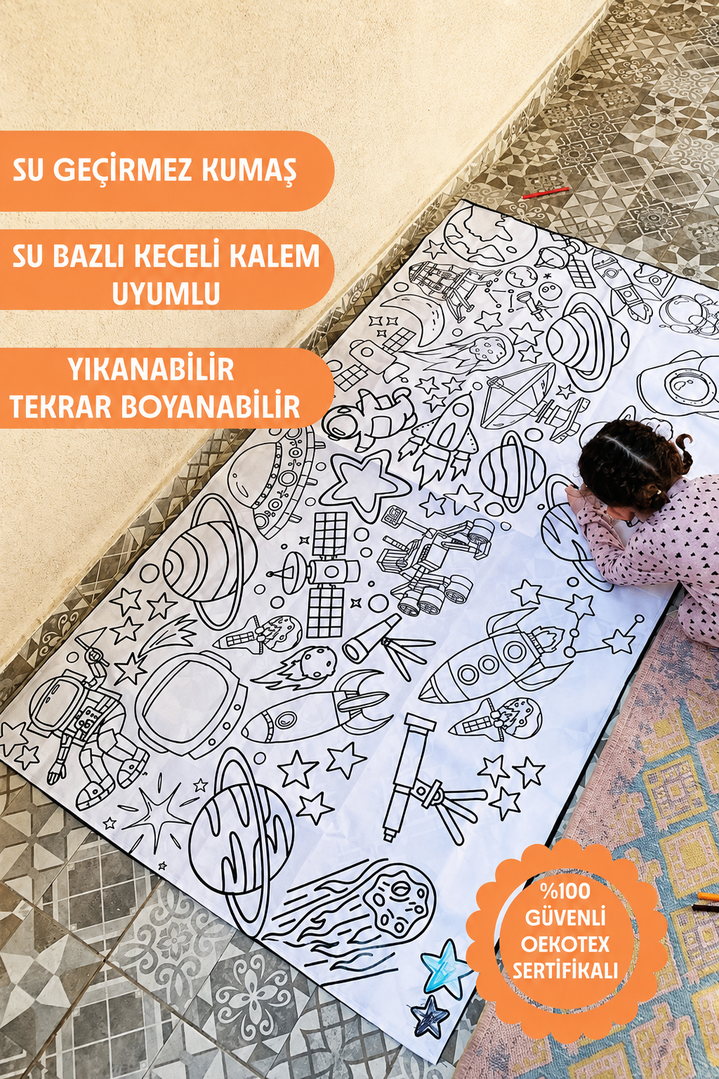 RenkliEller Yıkanabilir ve Boyanabilir Boyama Örtüsü