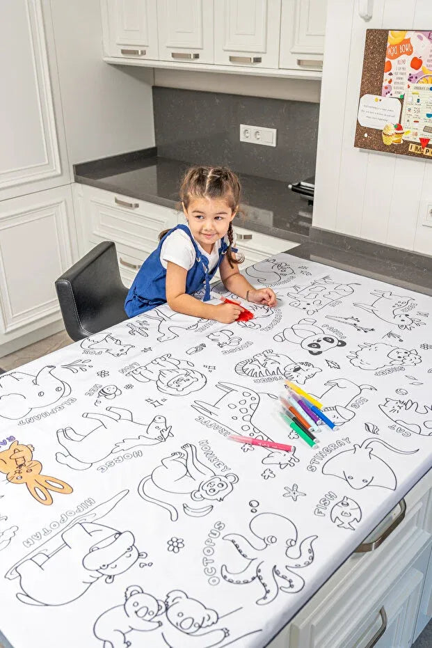 RenkliEller Yıkanabilir ve Boyanabilir Boyama Örtüsü