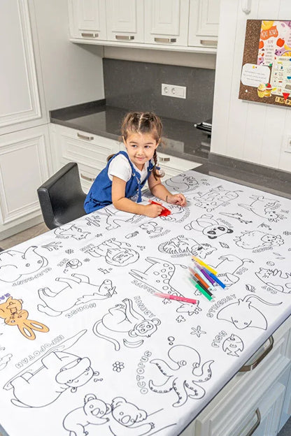 RenkliEller Yıkanabilir ve Boyanabilir Boyama Örtüsü